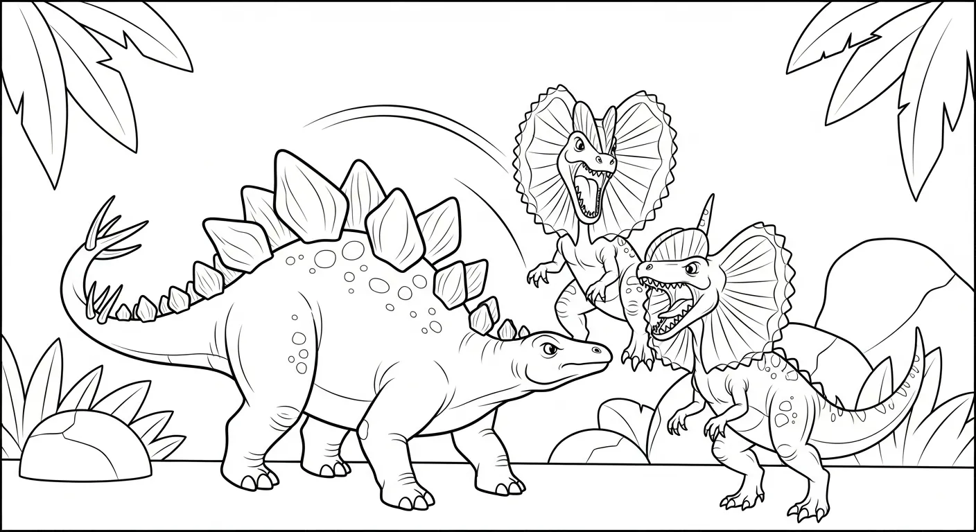 coloriage Stegosaurus et découpage à imprimer