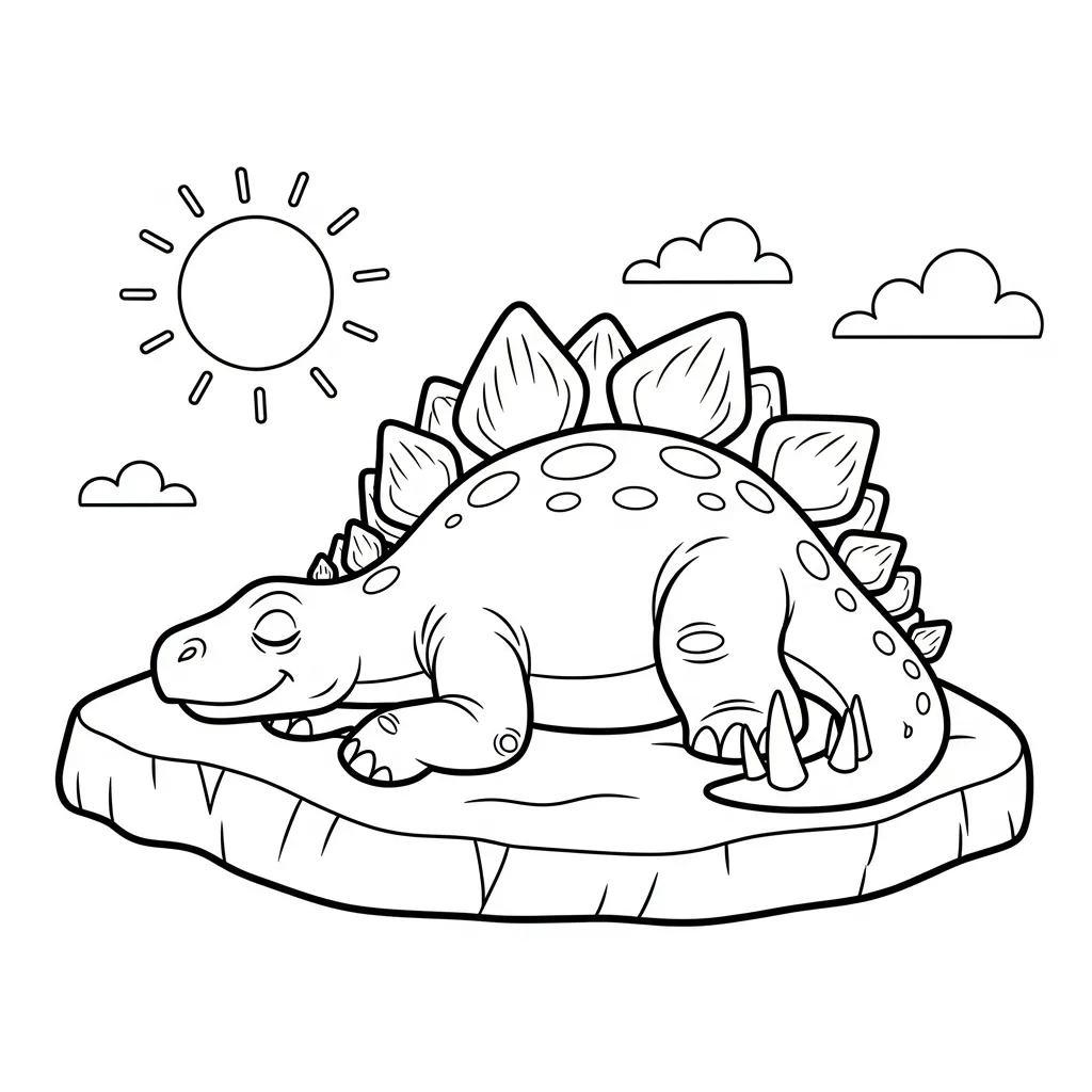 coloriage Stegosaurus a colorier en ligne gratuitement