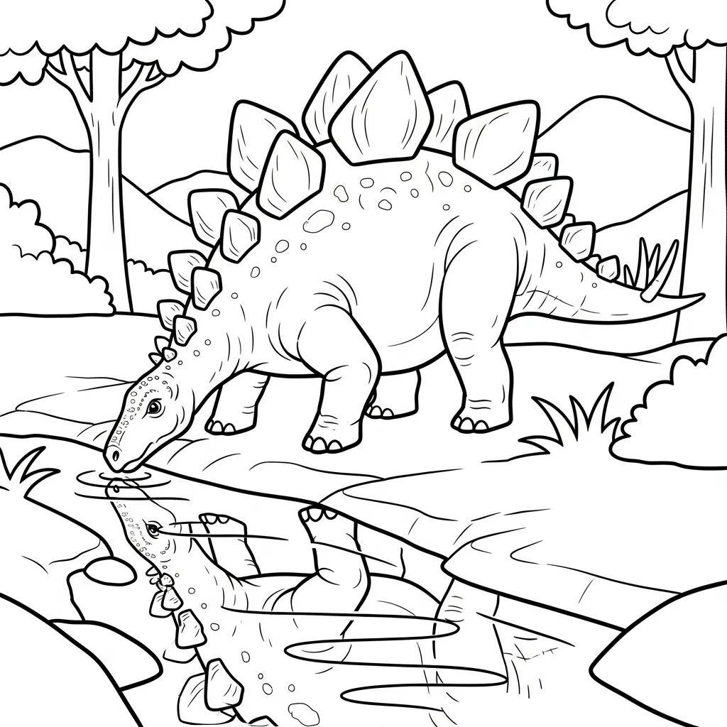 coloriage Stegosaurus pour enfants a imprimer