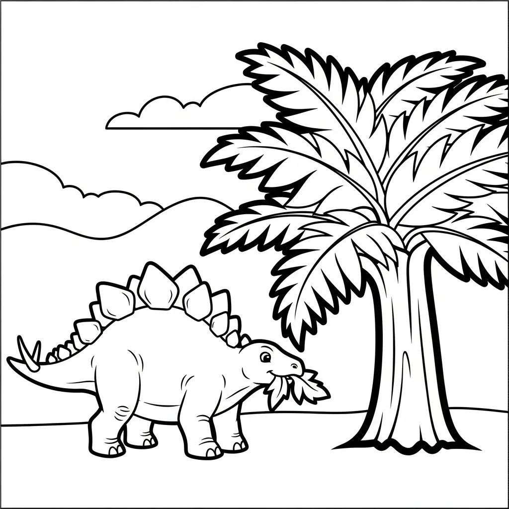 coloriage Stegosaurus pour enfant de 2 ans