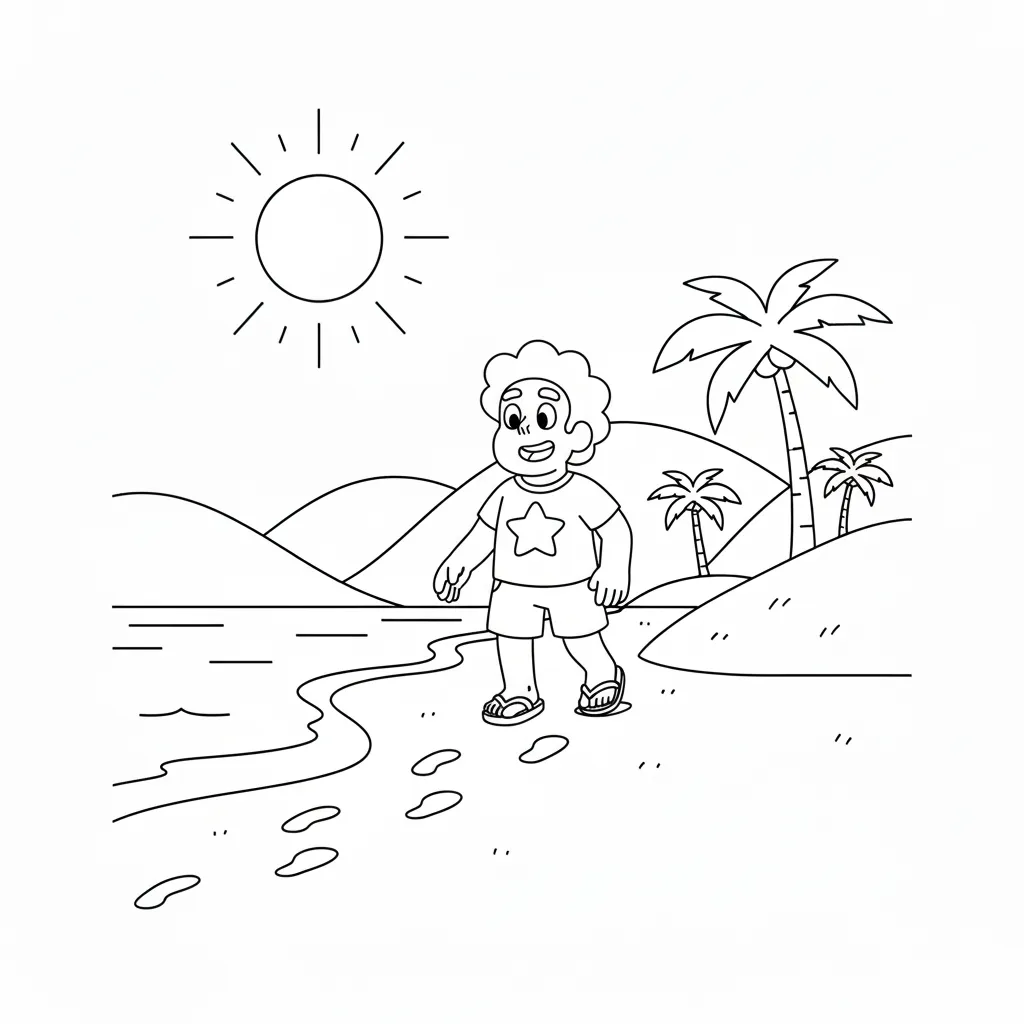 coloriage Steven Universe pour enfant de 6 ans 1