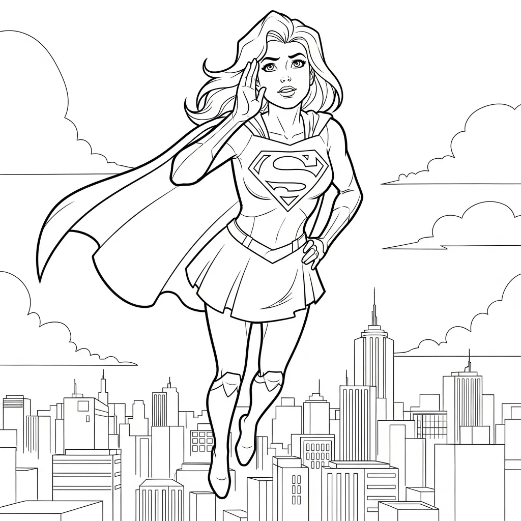 coloriage Supergirl pour enfants a imprimer 1