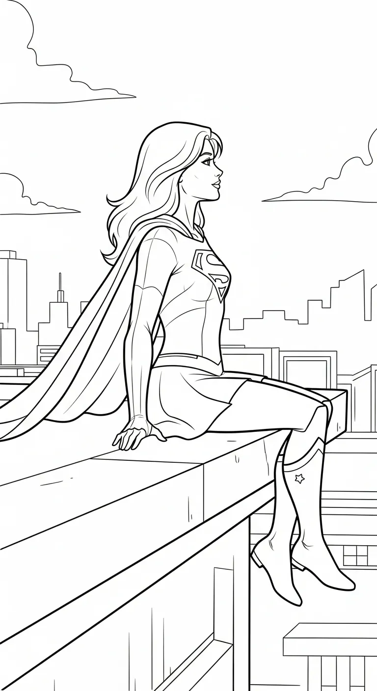 coloriage Supergirl à imprimer pour enfant de 4 ans