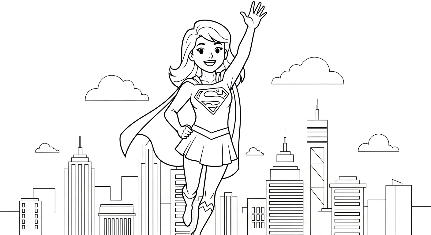 coloriage Supergirl pour enfants à télécharger 1