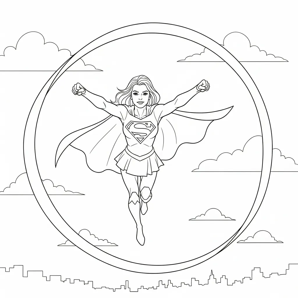 télécharger coloriage Supergirl gratuit