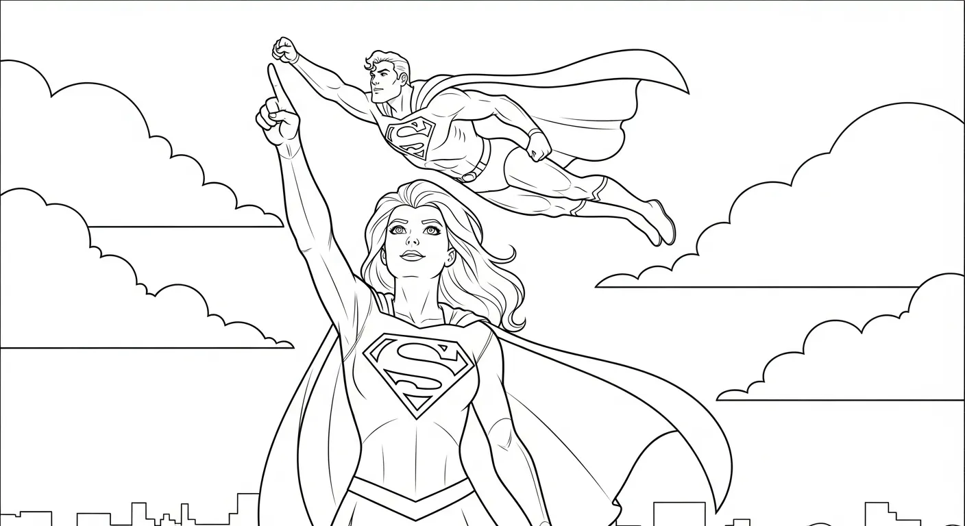 coloriage Supergirl à imprimer gratuitement