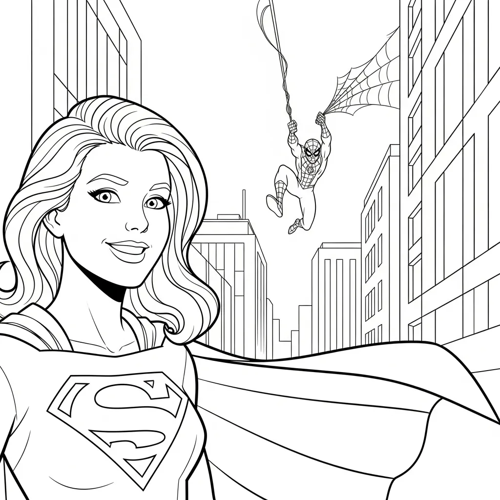 coloriage Supergirl a imprimer