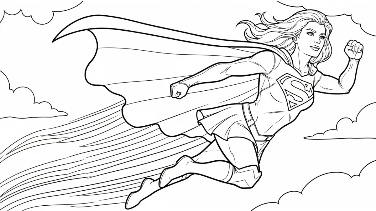 coloriage Supergirl pour enfants à télécharger