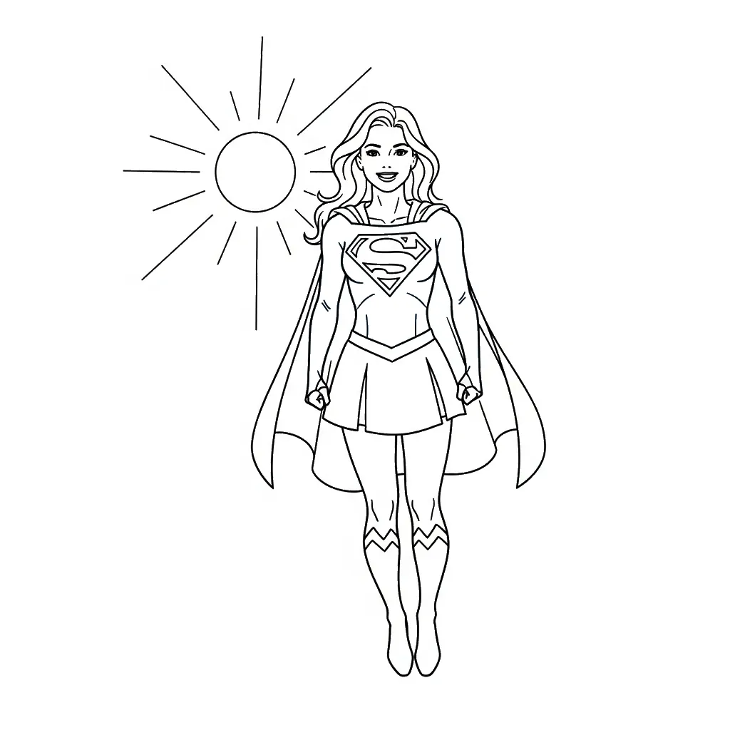coloriage Supergirl à imprimer pdf 1