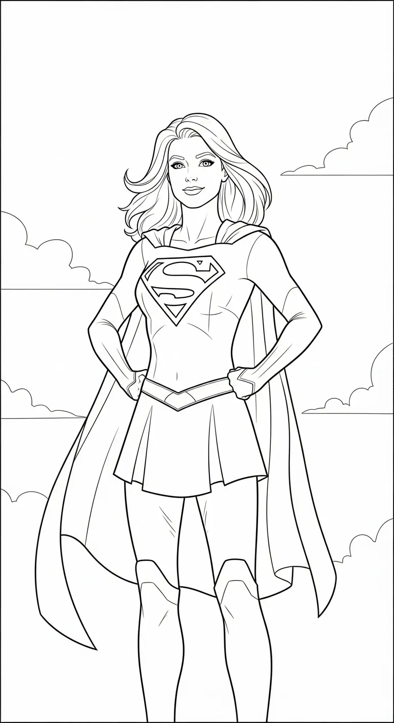 coloriage Supergirl à imprimer pdf gratuit 1