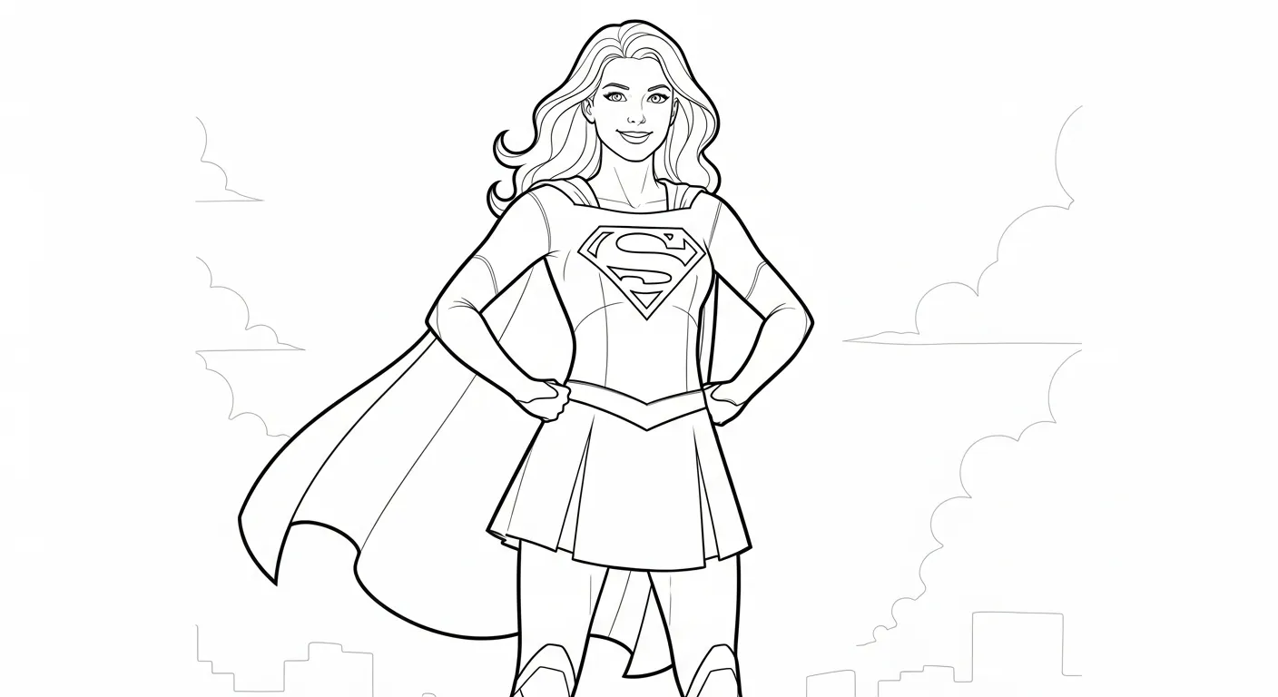 coloriage Supergirl educatif pour enfant