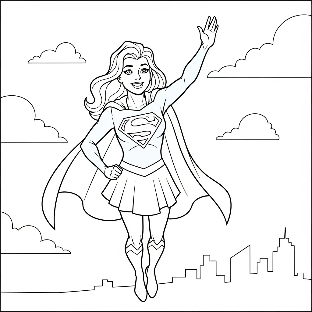 coloriage Supergirl pour bebe a imprimer