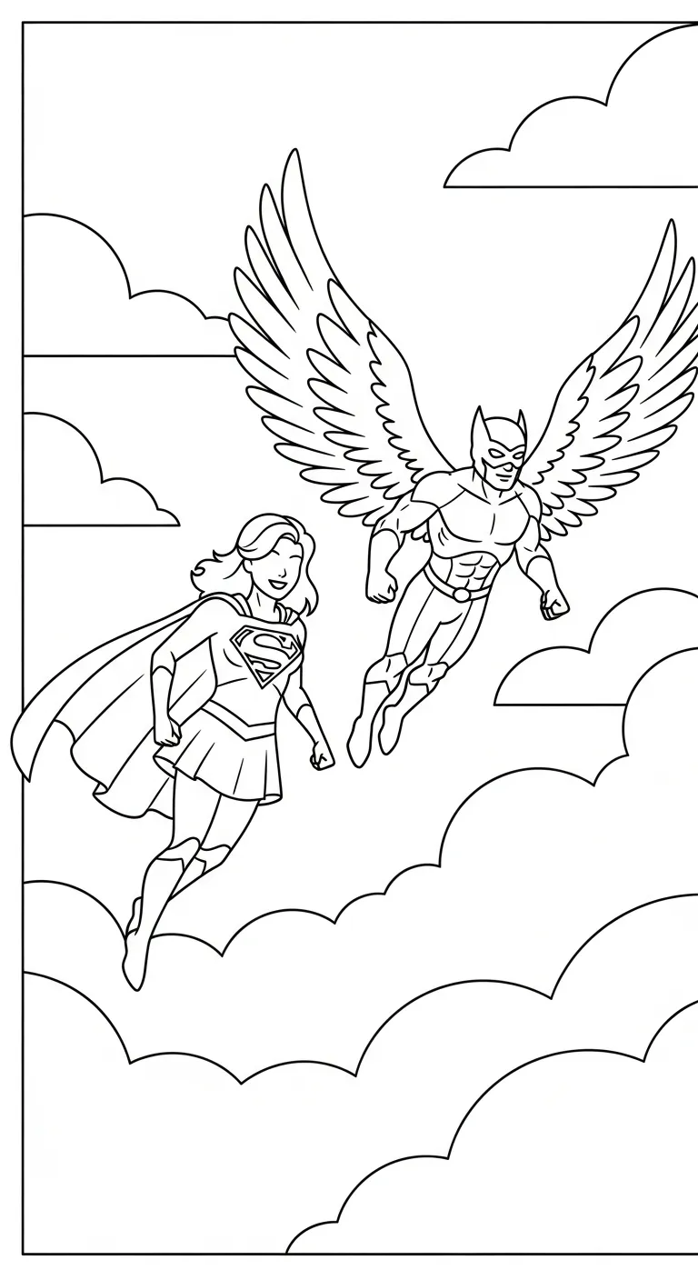 coloriage Supergirl de pour enfants 1