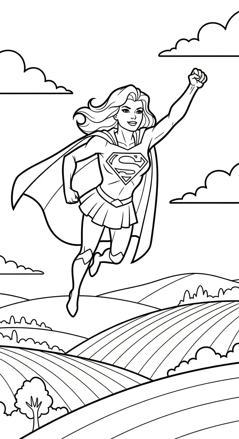 coloriage Supergirl et dessin a imprimer
