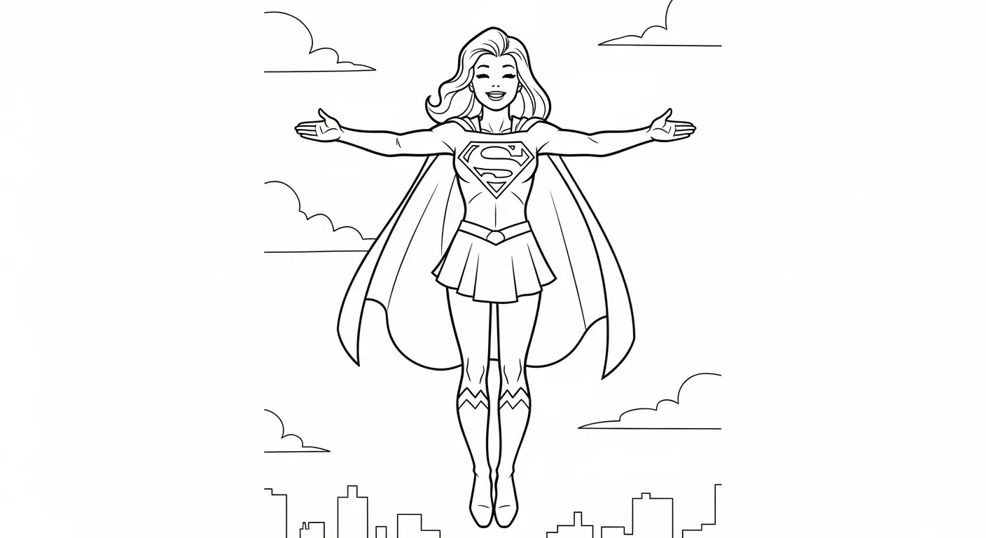 coloriage Supergirl pour enfant à imprimer