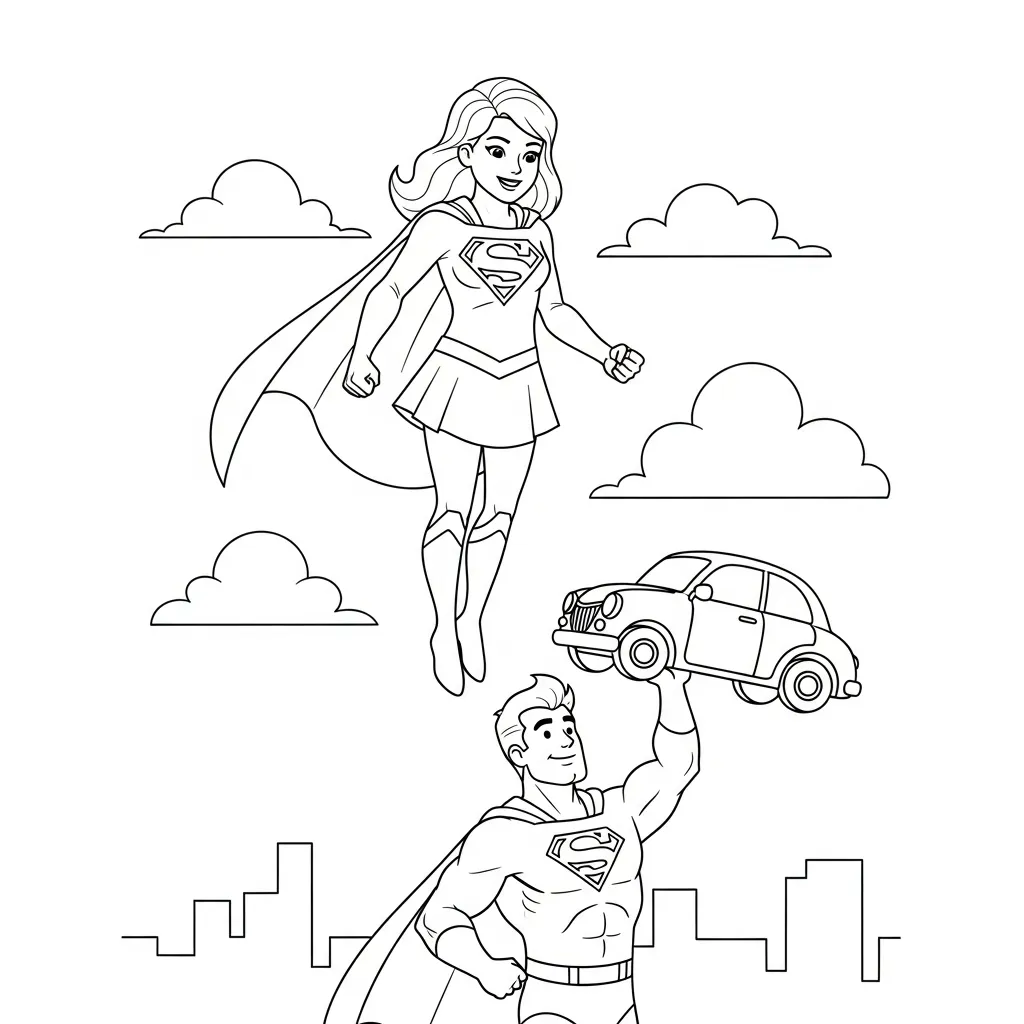 coloriage Supergirl à imprimer pour enfant de 8 ans