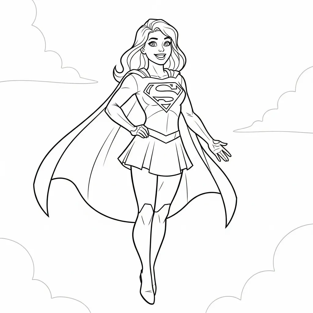 imprimer coloriage Supergirl gratuit