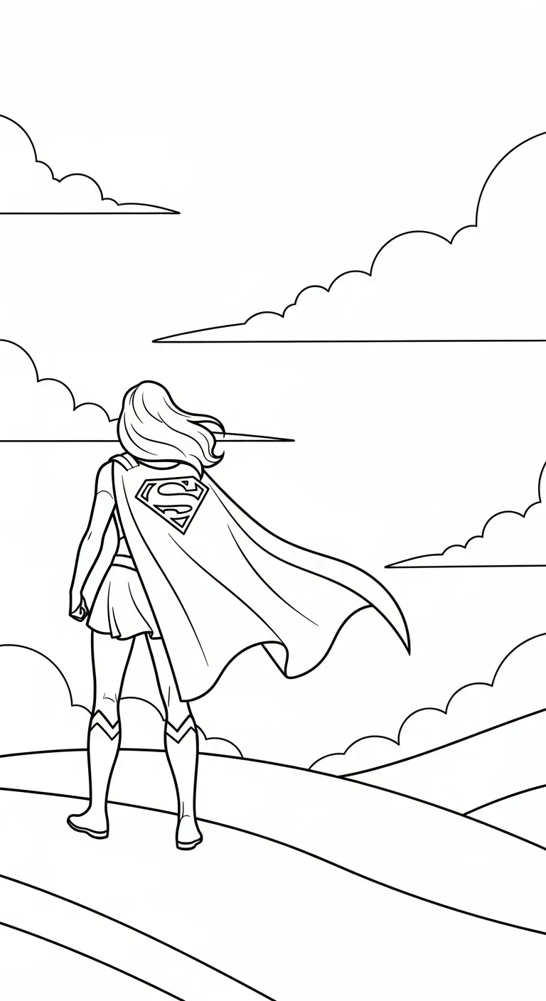 coloriage Supergirl pour enfant gratuit 1