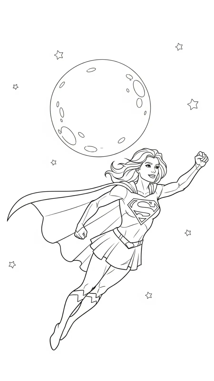 coloriage Supergirl pour enfant de 8 ans