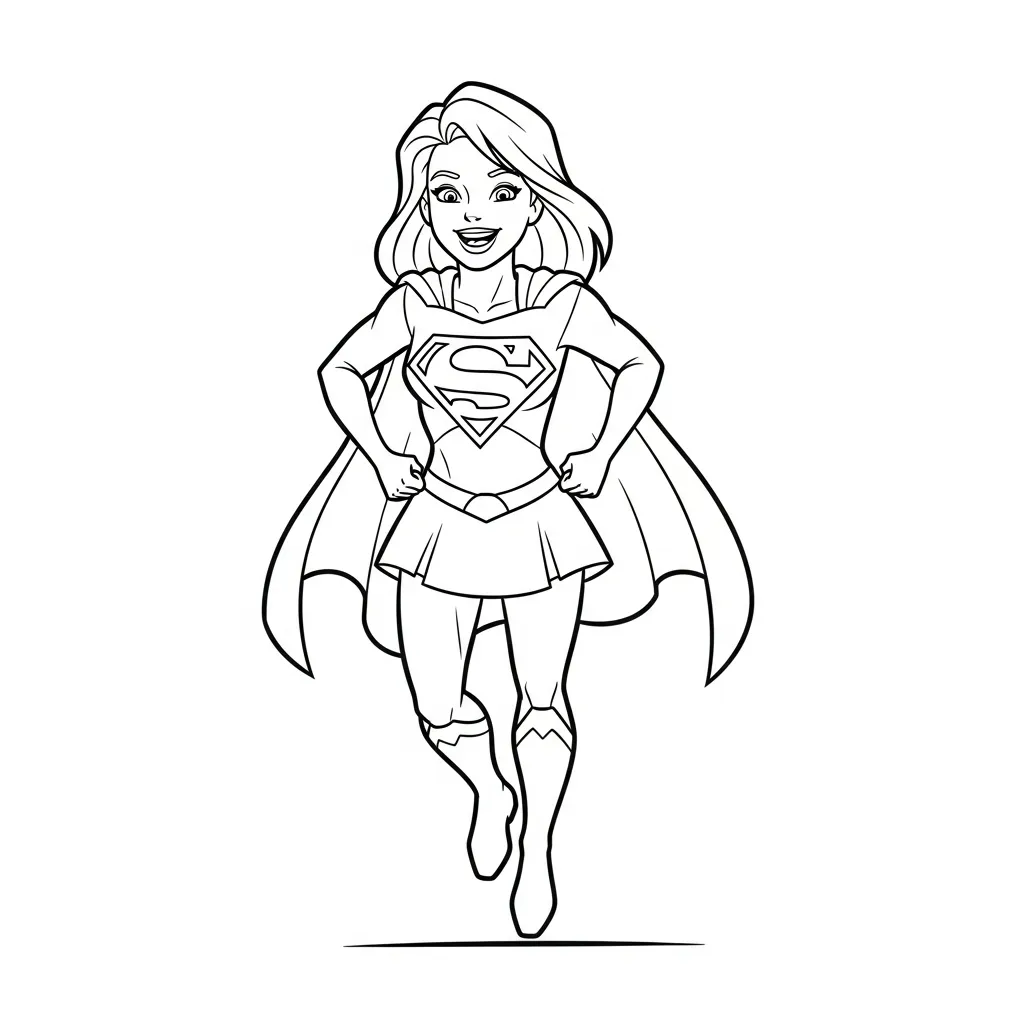 coloriage Supergirl pour enfants a imprimer