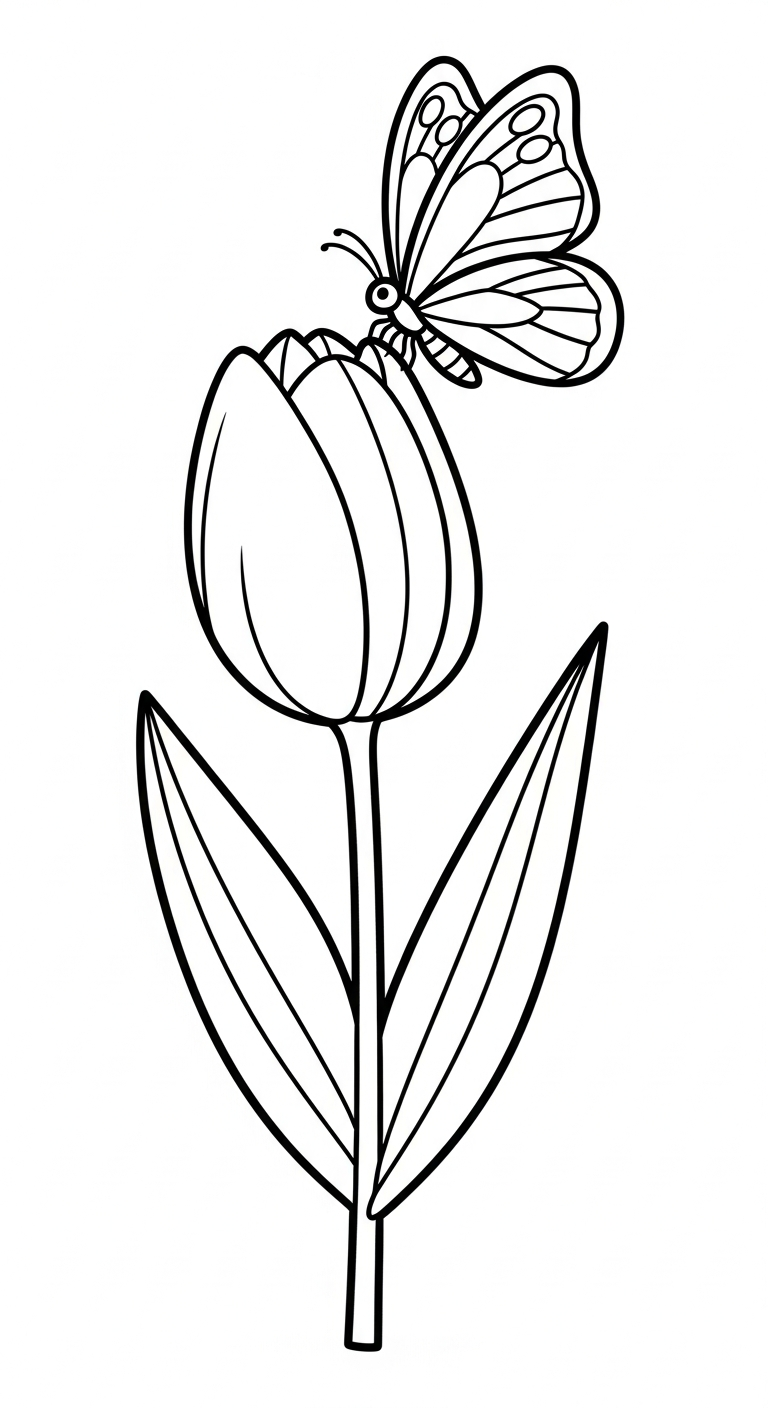 coloriage Tulipe updated à imprimer pour enfant de 10 ans