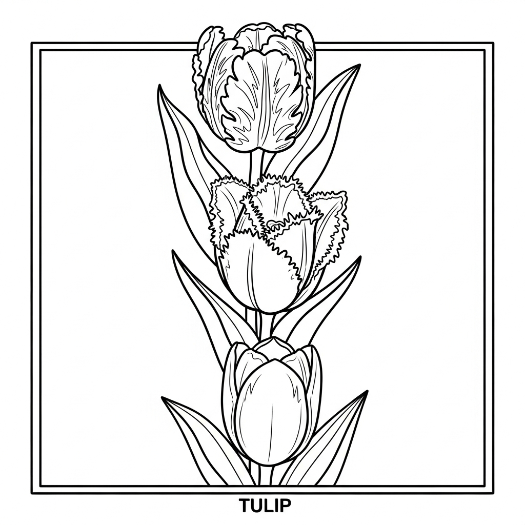 coloriage Tulipe updated gratuit à imprimer