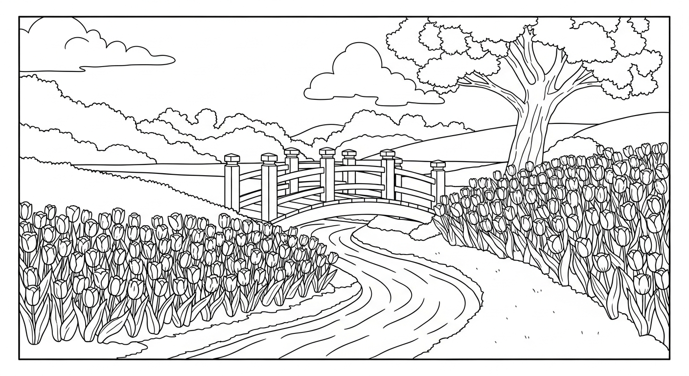 coloriage Tulipe updated pour enfants a imprimer