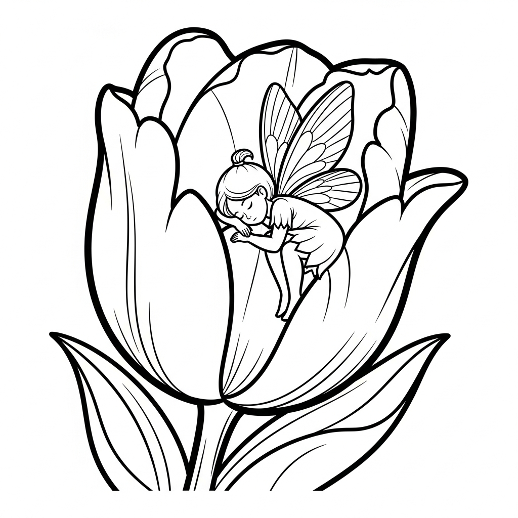 coloriage Tulipe updated d'enfant a imprimer