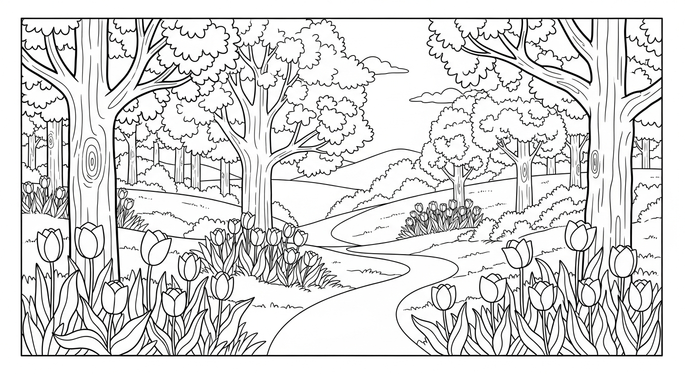 coloriage Tulipe updated à imprimer pour enfant de 3 ans