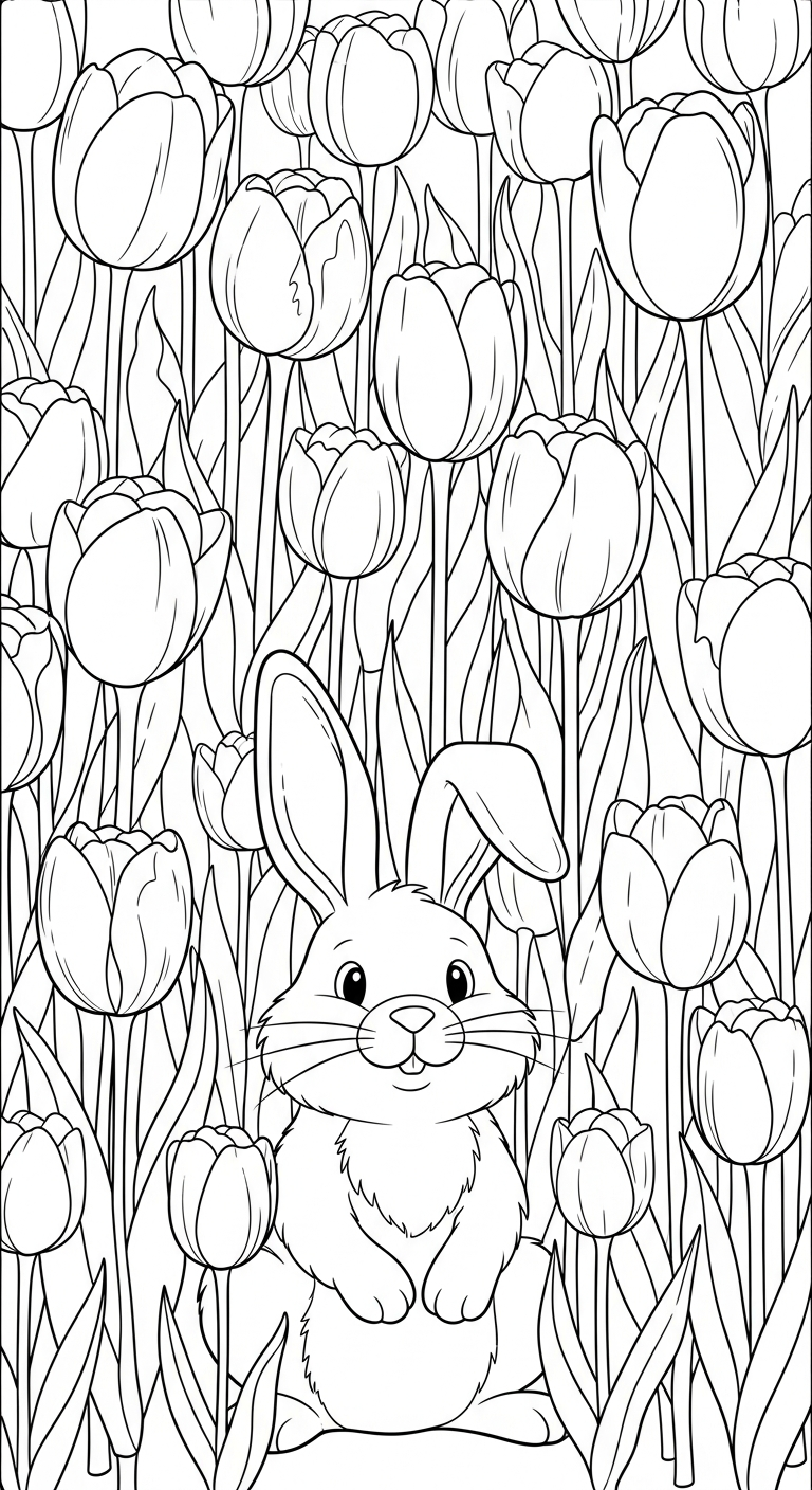 coloriage Tulipe updated à imprimer gratuitement