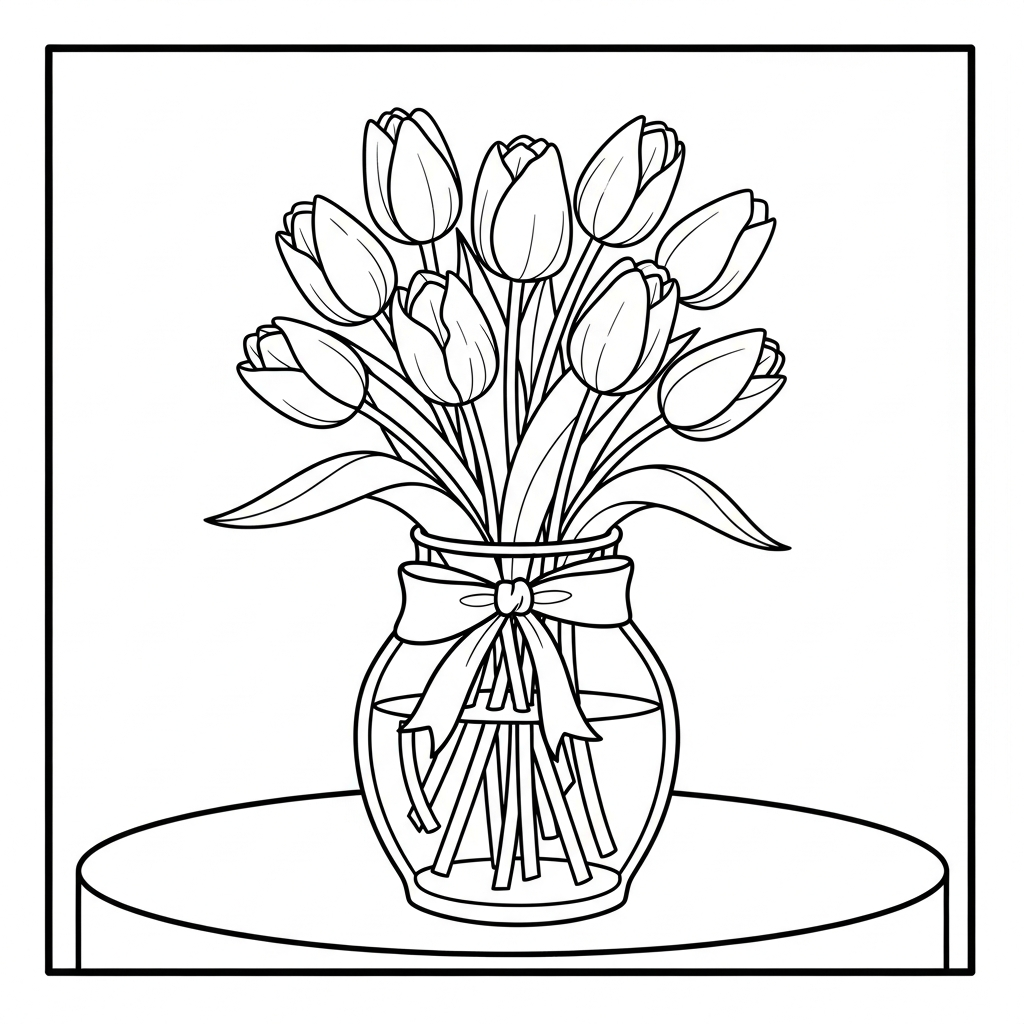 coloriage Tulipe updated et dessin a imprimer