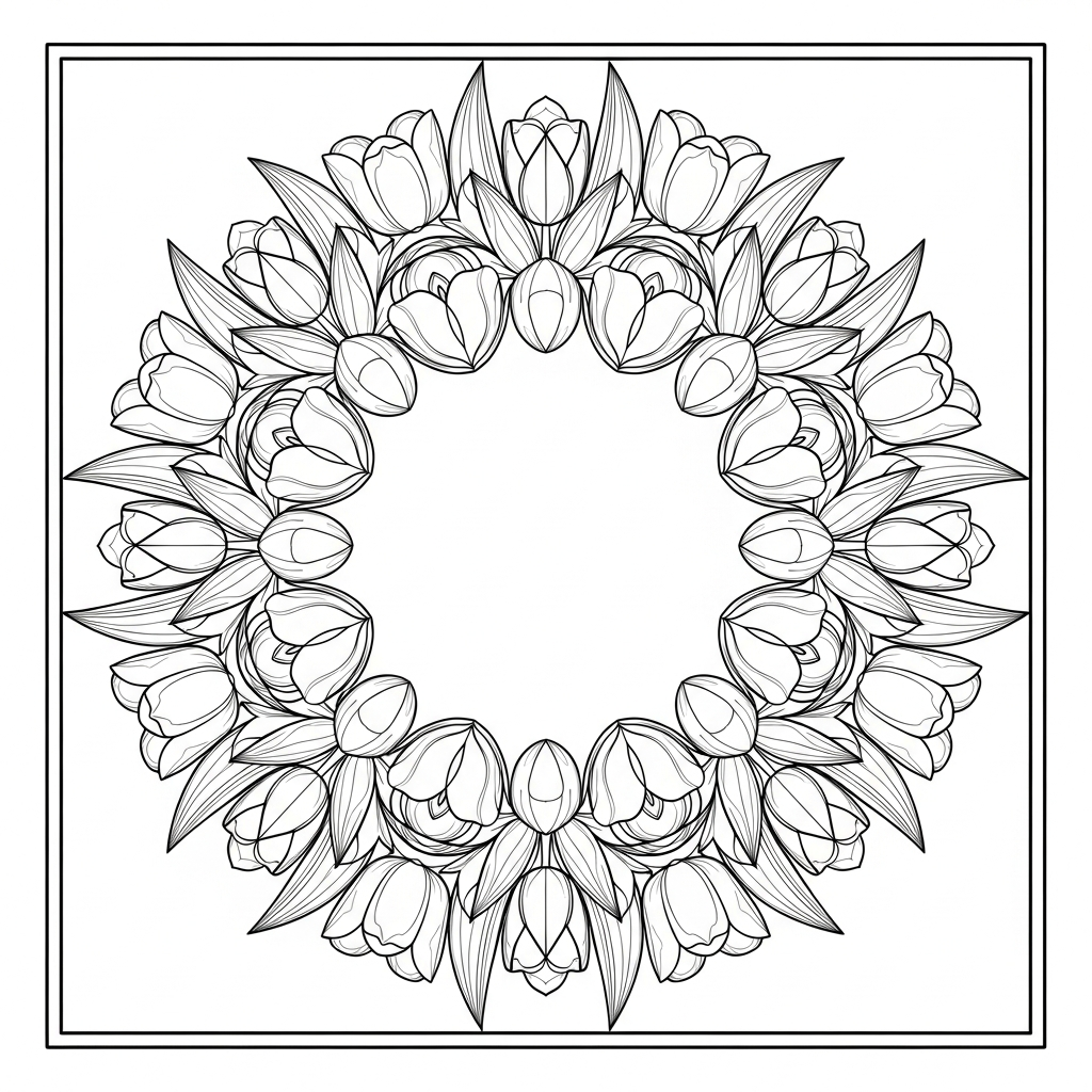 a imprimer coloriage Tulipe updated gratuit