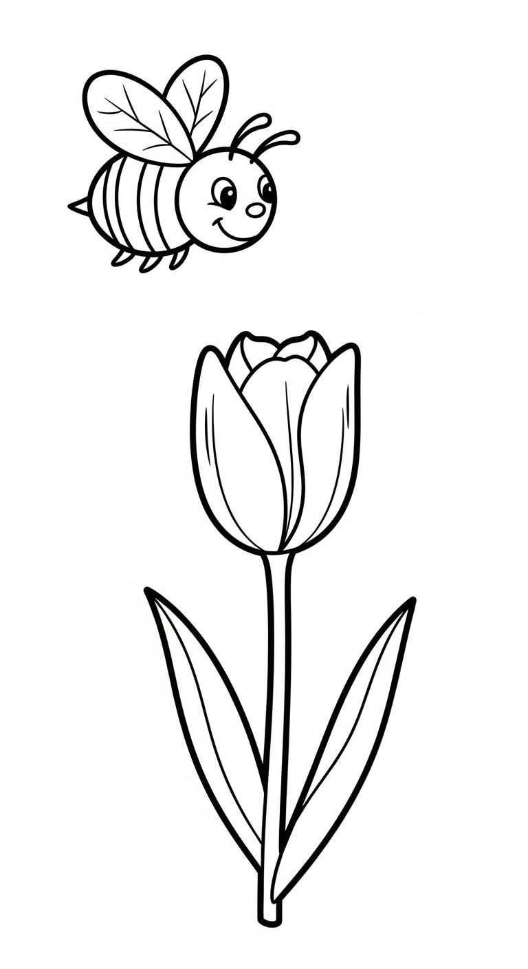 coloriage Tulipe updated pour enfant de 4 ans 1