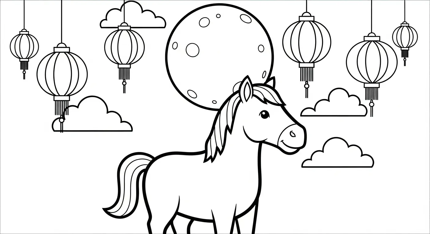 coloriage Nouvel An Chinois 2026 a imprimer gratuitement