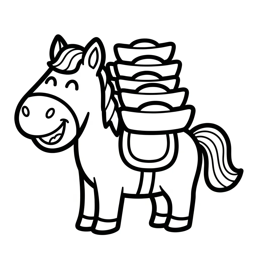 coloriage Nouvel An Chinois 2026 à imprimer gratuitement 1