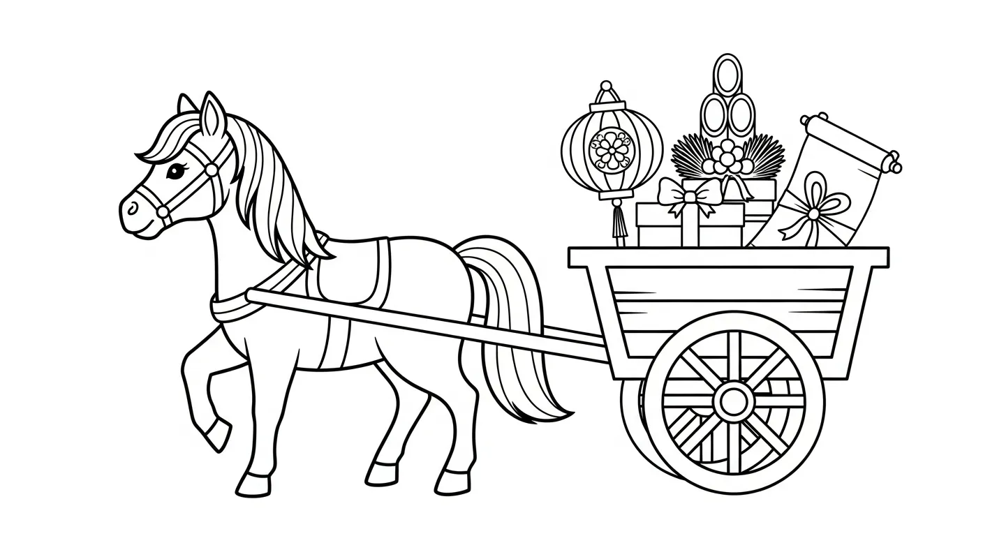 coloriage Nouvel An Chinois 2026 gratuit pour enfants