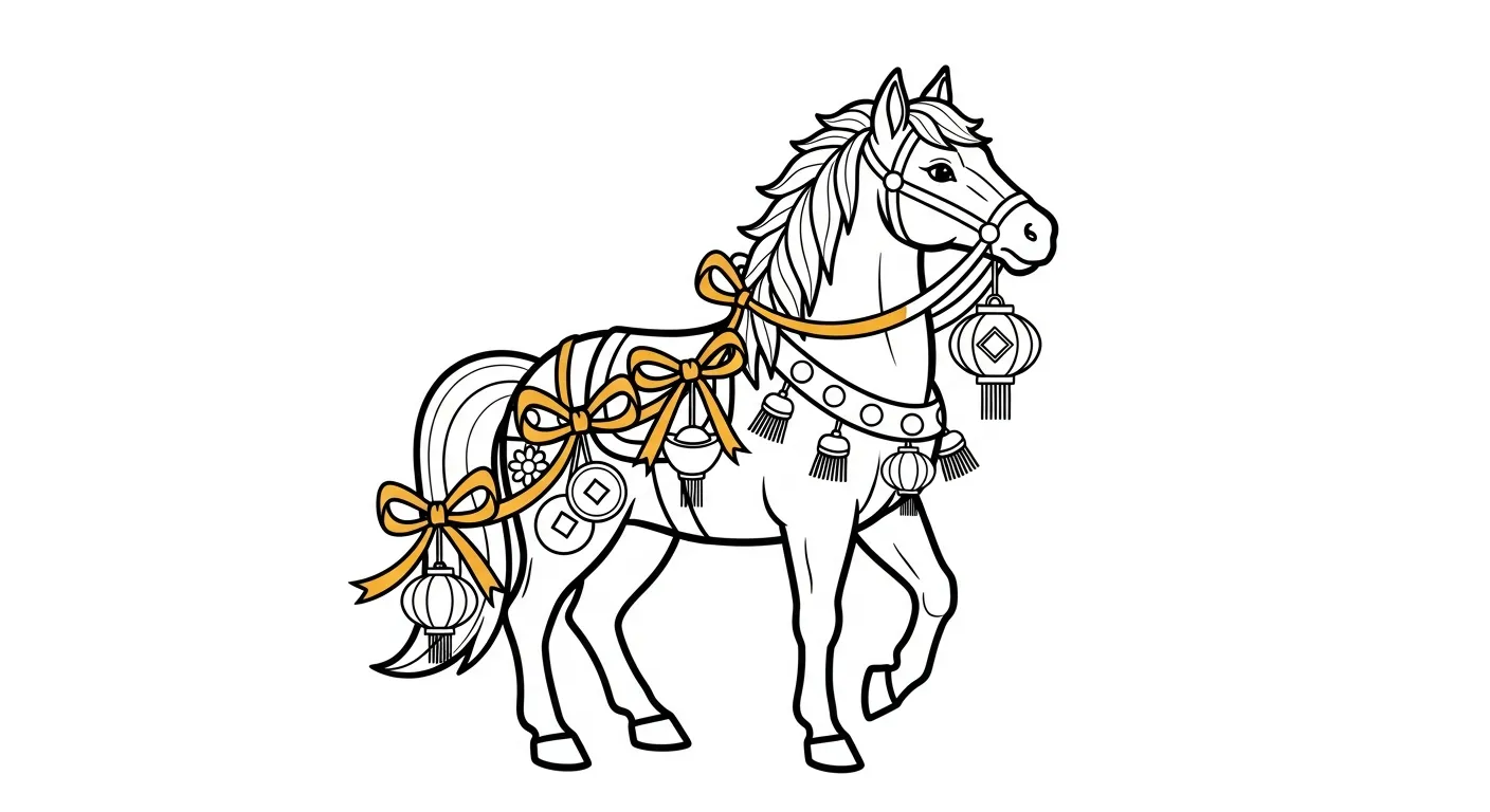 coloriage Nouvel An Chinois 2026 pour enfant de 4 ans