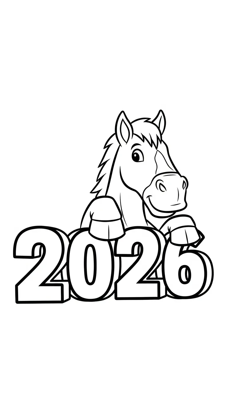 coloriage Nouvel An Chinois 2026 et dessin a imprimer