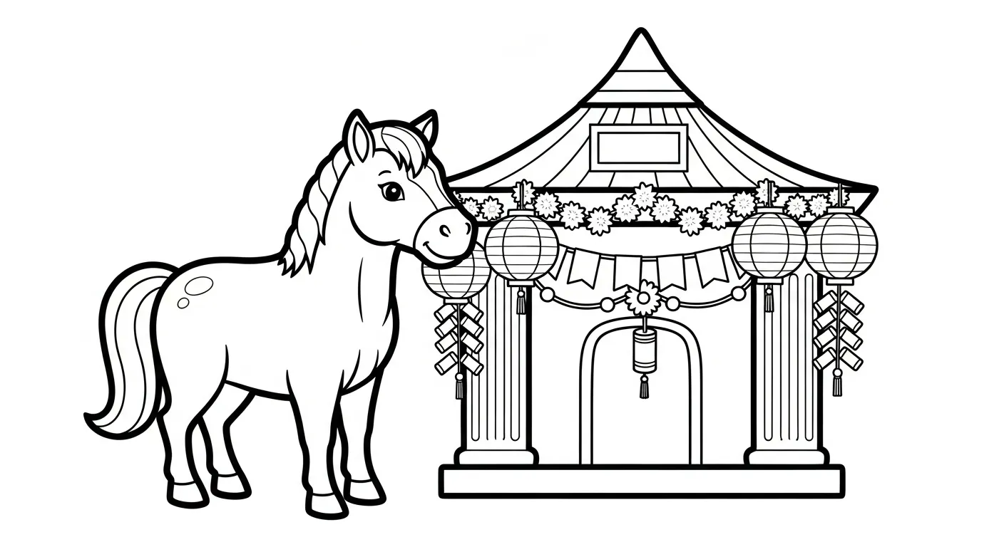 coloriage Nouvel An Chinois 2026 pour enfant de à imprimer 2