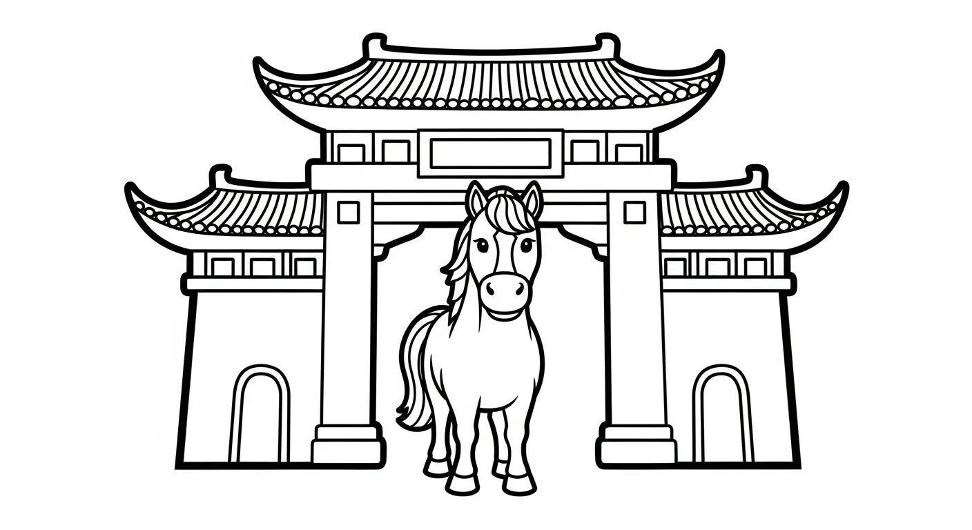 coloriage Nouvel An Chinois 2026 à imprimer a4 1