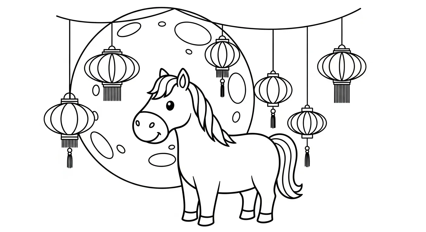 coloriage Nouvel An Chinois 2026 pour enfants