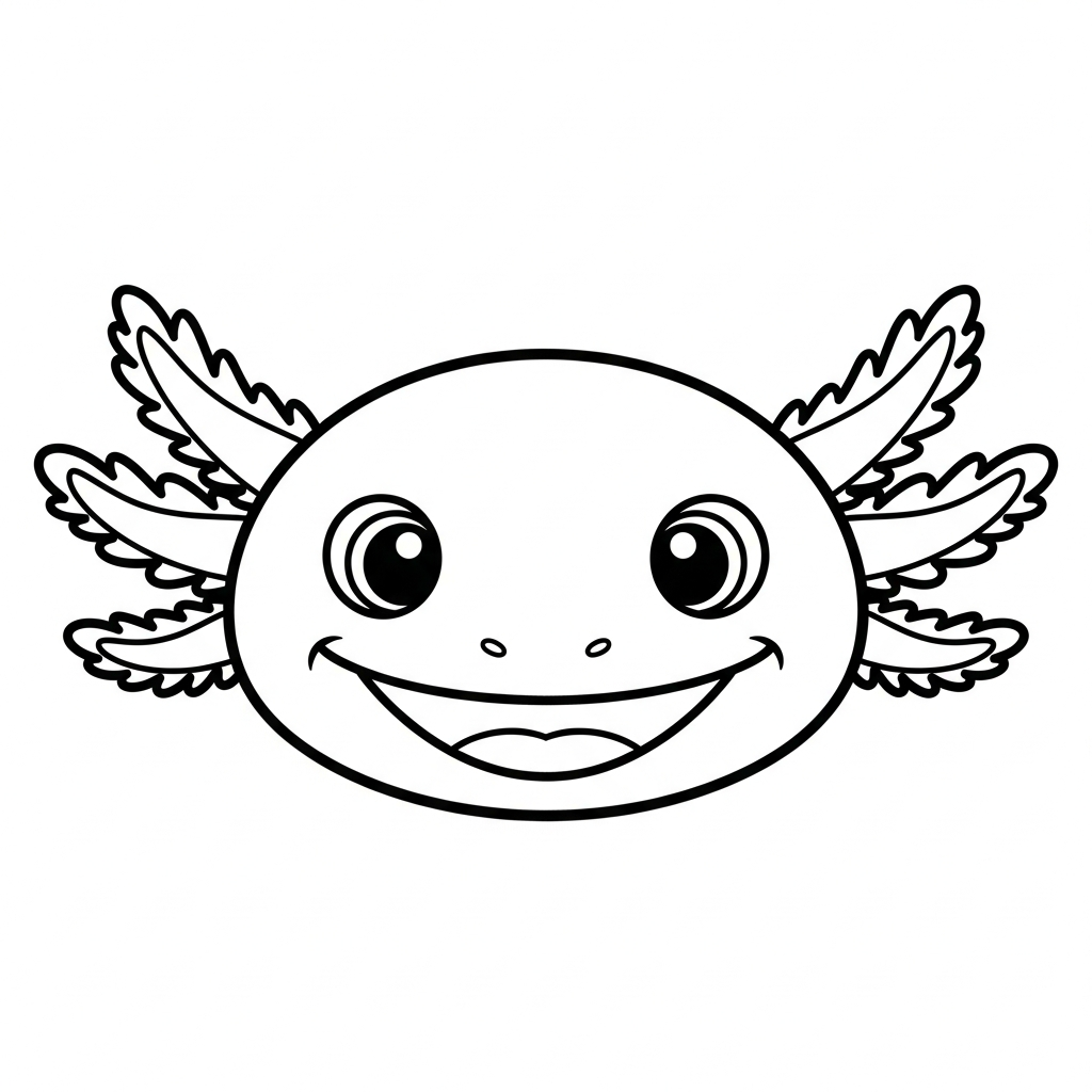 coloriage Axolotl updated à imprimer pour enfant de 4 ans