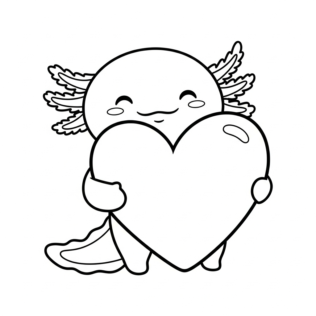 coloriage Axolotl updated pour enfants à télécharger