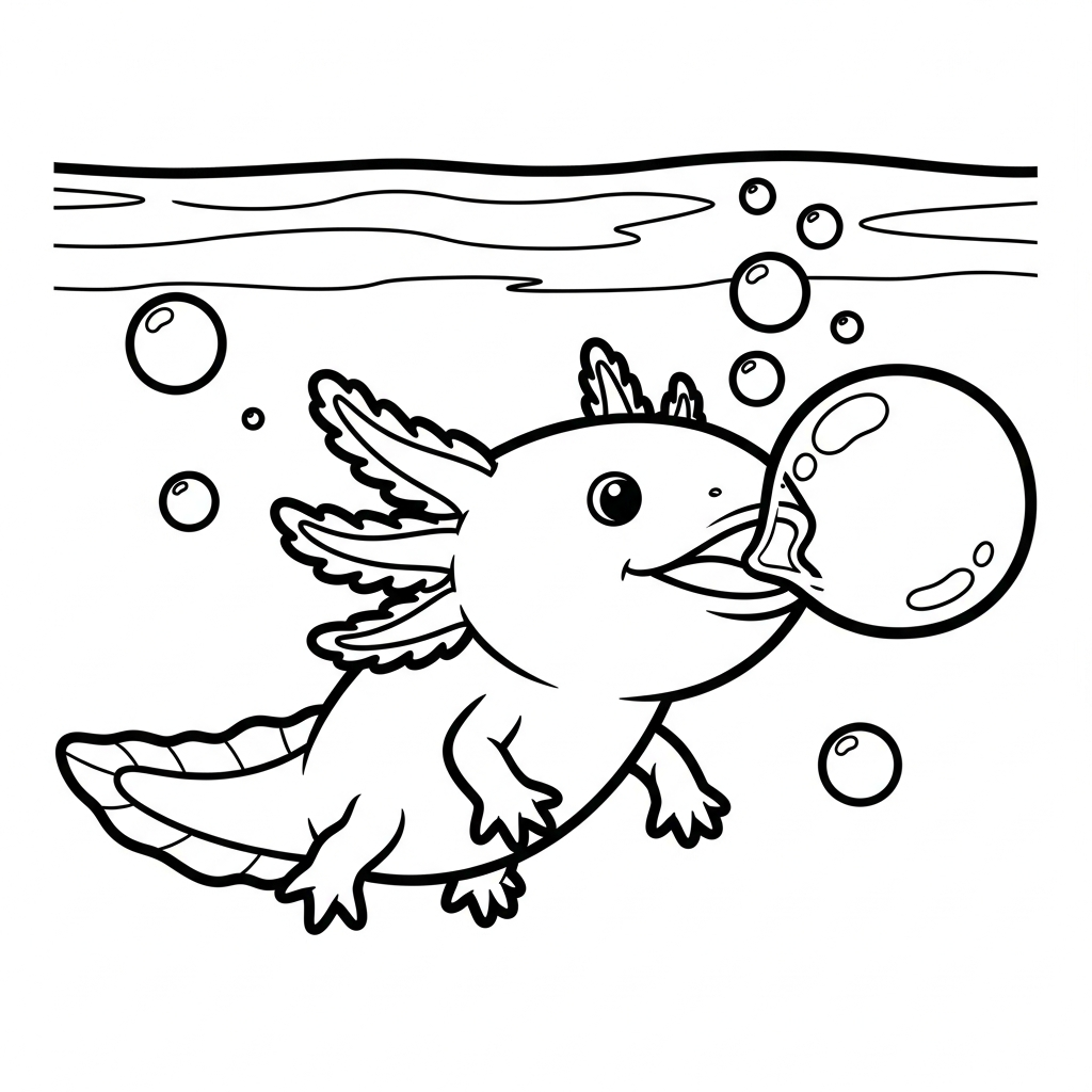 coloriage Axolotl updated a colorier en ligne gratuitement