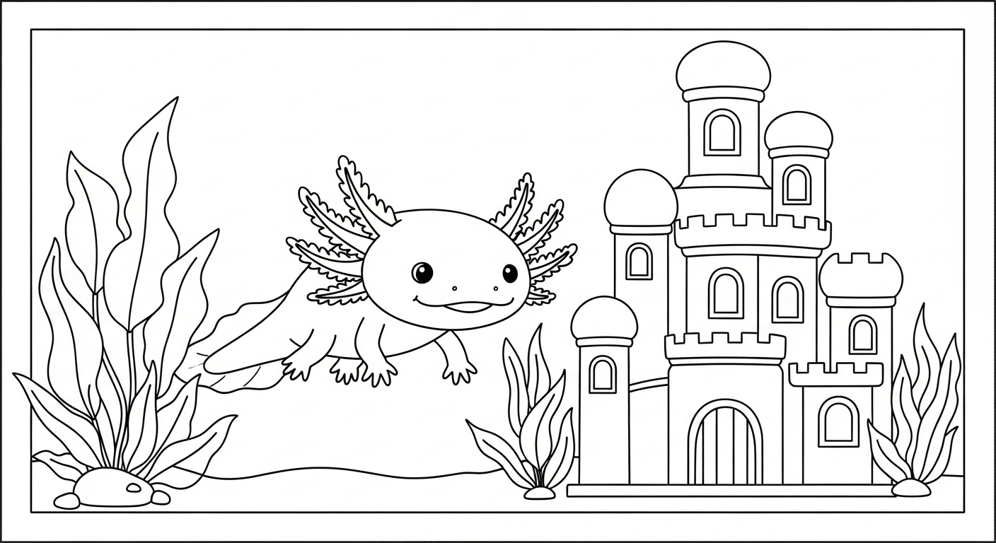 coloriage Axolotl updated a imprimer