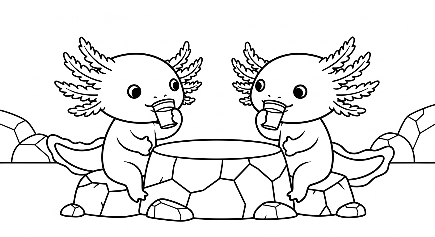 coloriage Axolotl updated à imprimer pdf gratuit