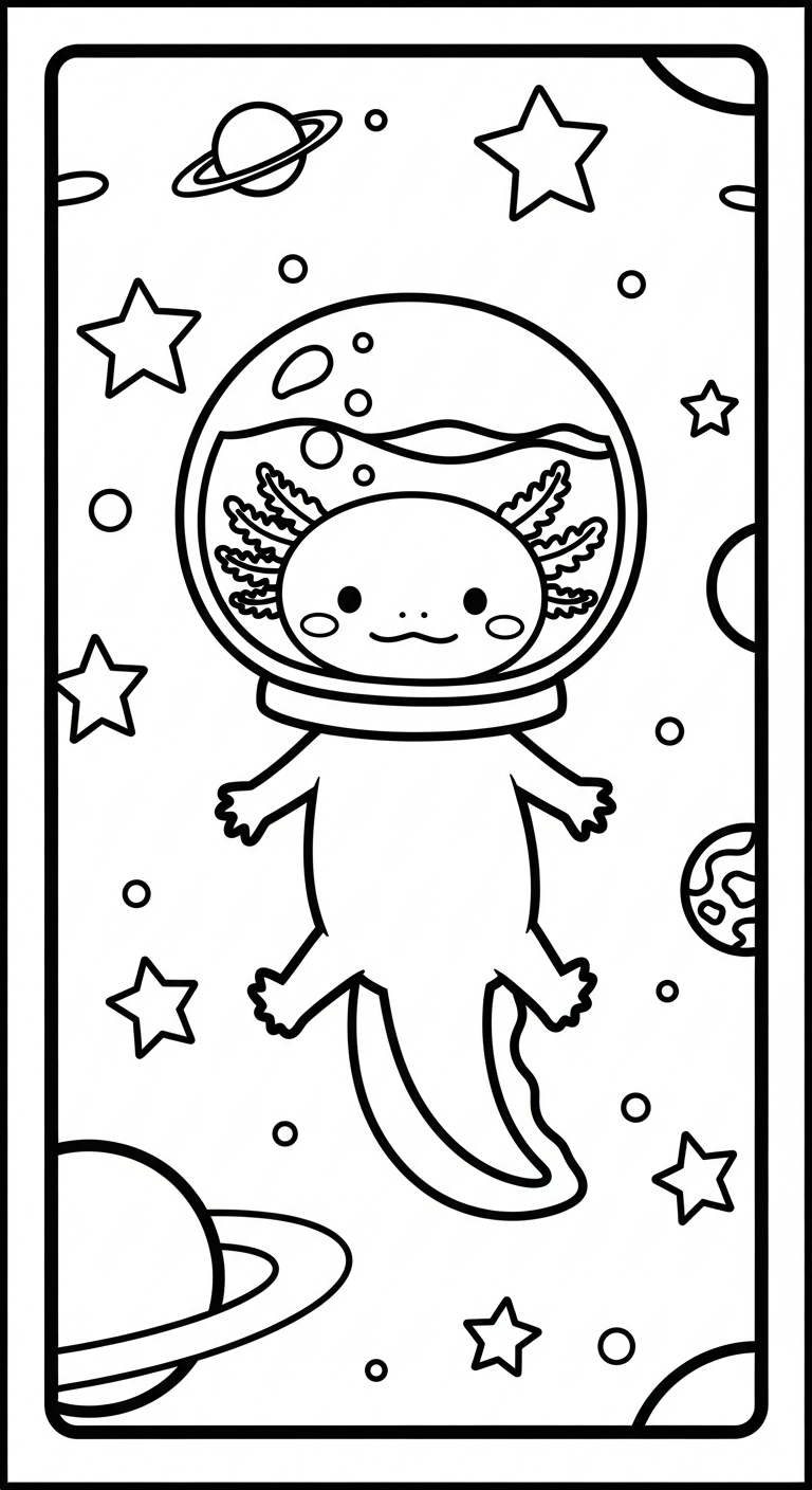 coloriage Axolotl updated à imprimer