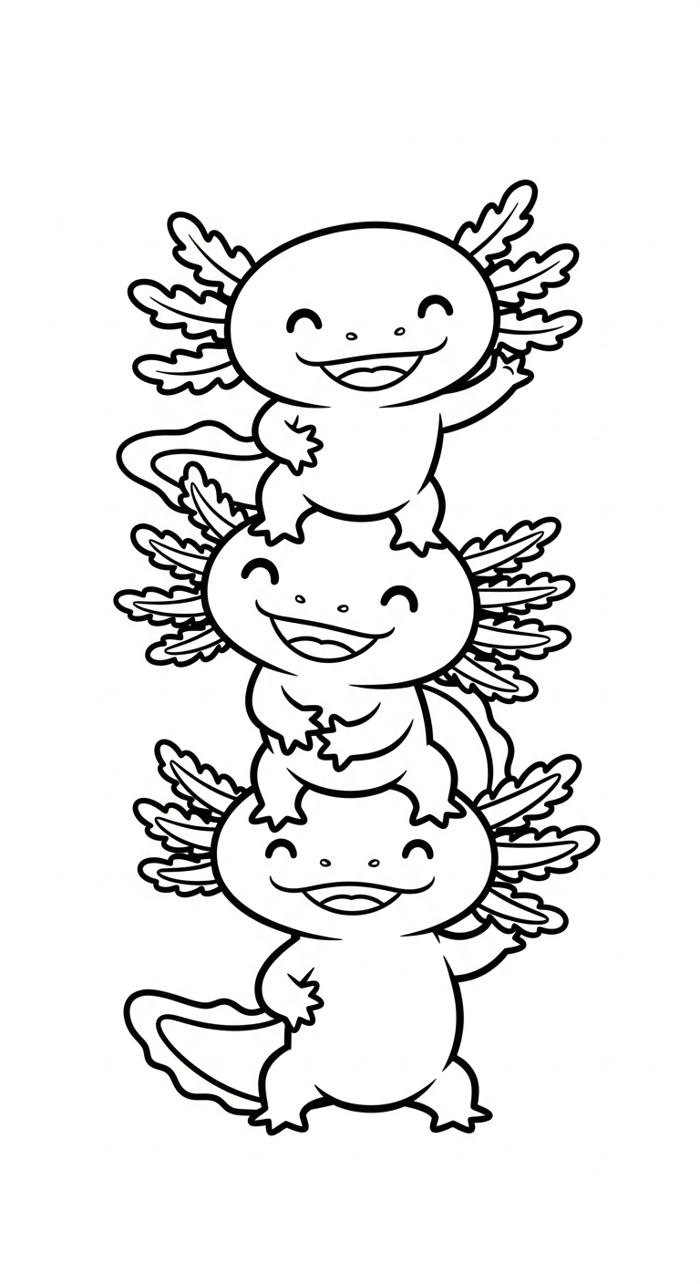 coloriage Axolotl updated a imprimer pour enfant de 4 ans 1