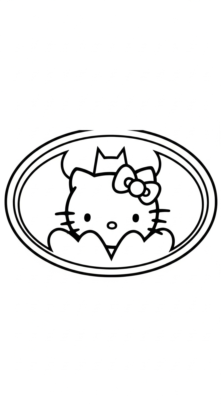 coloriage Batman et Hello Kitty updated a dessiner en ligne