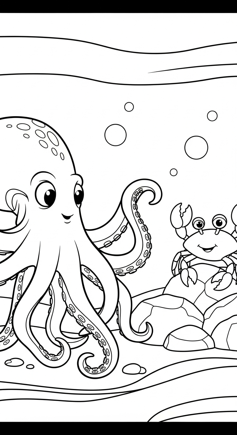 coloriage Crabe updated a imprimer pour enfant de 4 ans